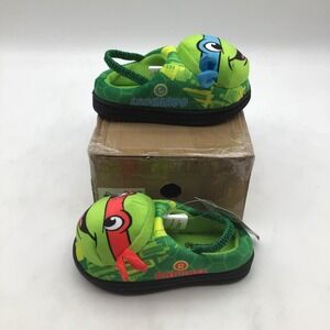 Nickelodeon Teenage Mutant Ninja Turtles Toddler Boys Slippers Size 7-8 NEW